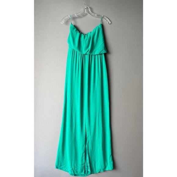 Express sz S  green whimsical feminine‎ tube maxi dress NWT - Picture 7 of 9